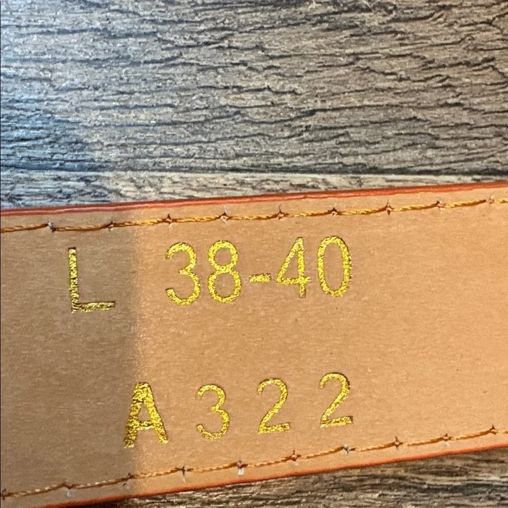 Bright Orange Genuine Leather Vintage 90s Belt Silver Buckle Large 36/38/40 - Picture 4 of 15